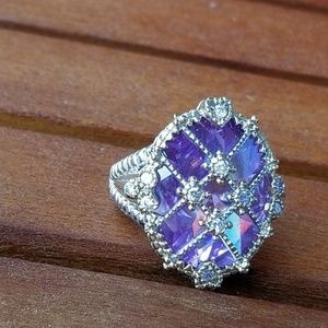 Barneys New York Large Amethyst Coctail Ring